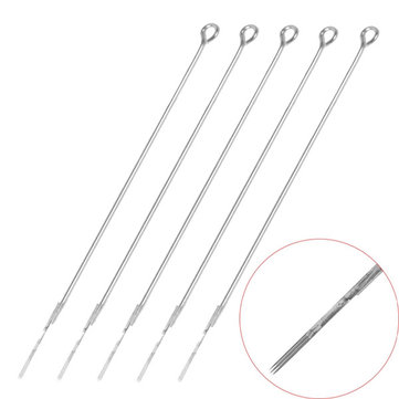 5Pcs 5RM Disposable 304 Medical Stainless Steel Tattoo Needles Silver