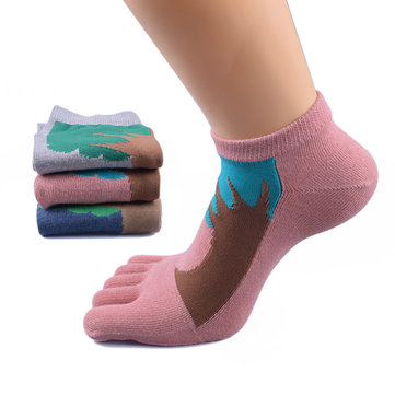 Women Jacquard Toe Socks Summer Cotton Sport Casual Breathable Deodorant Beri Boat Socks