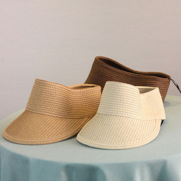 Leisure Travel Shading Sun Gardening Folding Empty Top Wide-brimmed Straw Hats