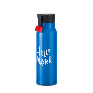 "Hello Master"Double Layer Glass Water Bottle Frosted Outdoor Drinking Bottles Anti-leak Drinkware
