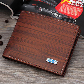 Men Short Business PU Leather Wallet Durable Card Holder