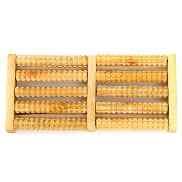 5 Rows Wooden Roller Foot Massager Stress Relief Health Therapy Relax Massage Crafts