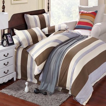 3 Or 4pcs Stripe Cotton Blend Paint Printing Bedding Sets Single Twin Queen Size