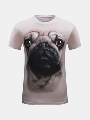 Casual 3D Animal Pattern Printing Tees Personality Short Sleeve Plus Size T-shirt For Men