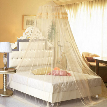 260cm Single-door Elegant Lace Hanging Bedding Mosquito Net Dome Princess Bed Canopy Netting